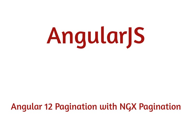 Angular 12 Pagination with NGX Pagination